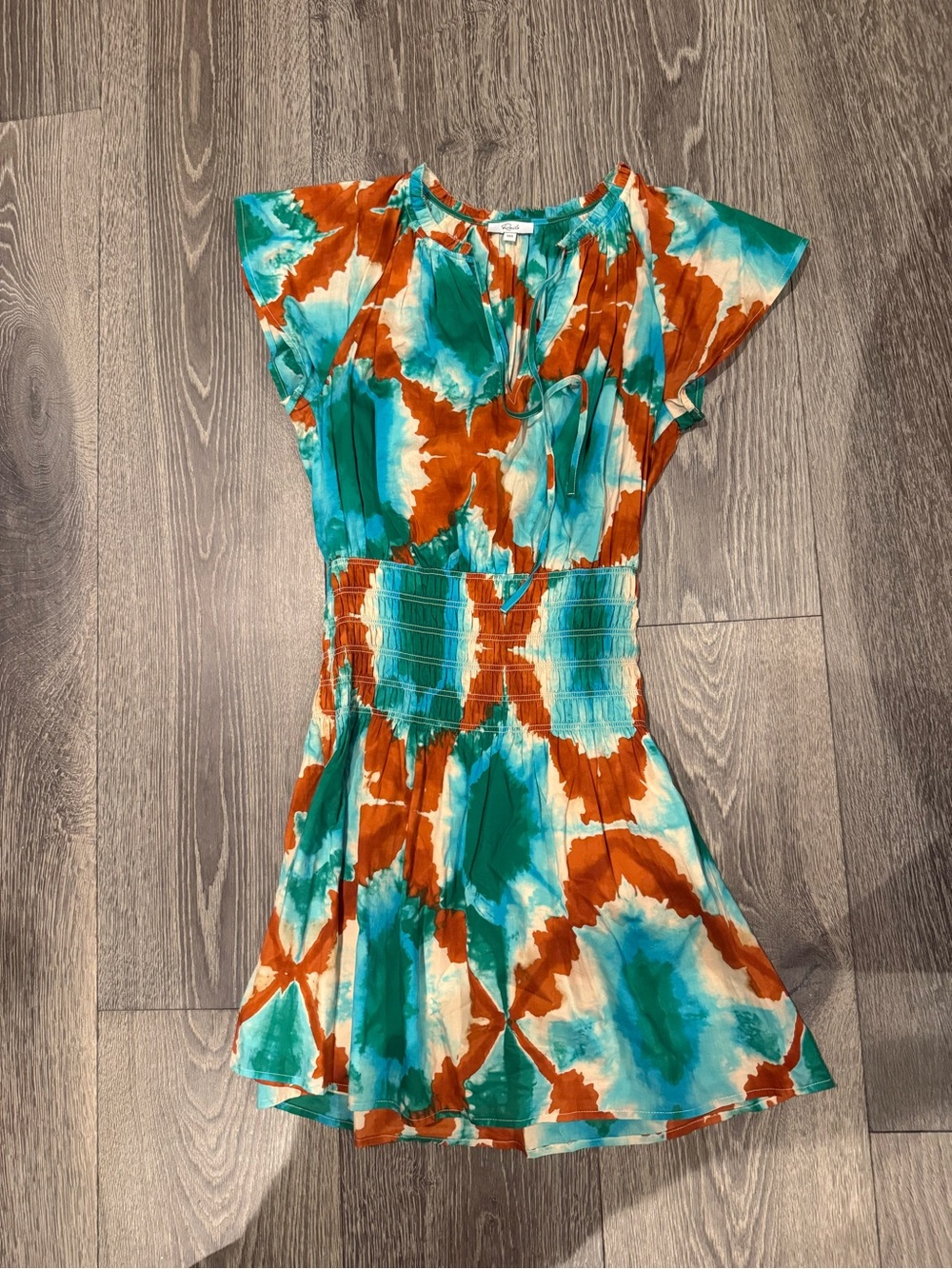 Rails Tie-Dye Blouse in Teal, Orange, Cream
